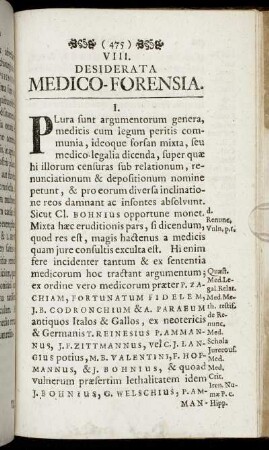 VIII. Desiderata Medico-Forensia.