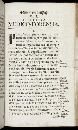 VIII. Desiderata Medico-Forensia.