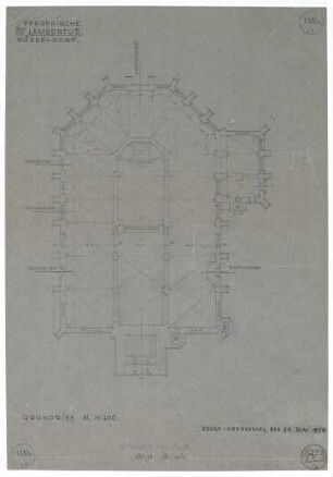 Grundriss, St. Lambertuskirche zu Düsseldorf