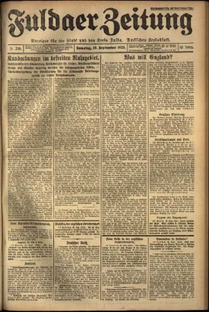 Ausgabe vom Samstag, den 19. September 1925.