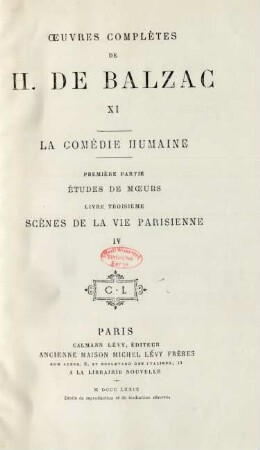 11: Œuvres complètes de H. de Balzac