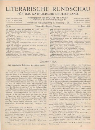 257-261 Die spanische Literatur im Jahre 1906 : Fortsetzung