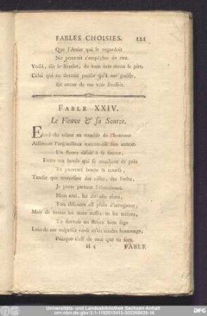 Fable XXIV. Le Flenve & sa Source.