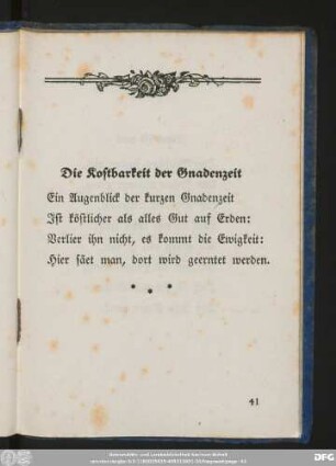 Die Kostbarkeit der Gnadenzeit