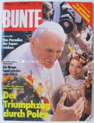 Illustrierte "BUNTE" zum Besuch von Papst Johannes Paul II. in Polen