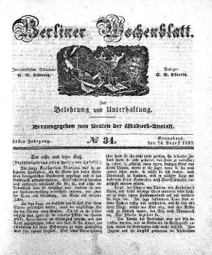 No. 34, Sonnabend, den 24. August 1839.
