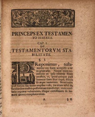 De Principe Haerede Ex Testamento Civivm