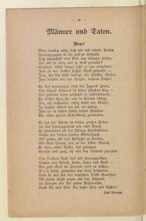 Männer und Taten