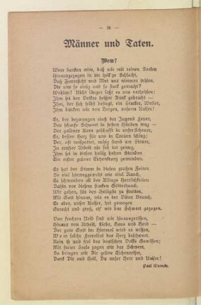 Männer und Taten