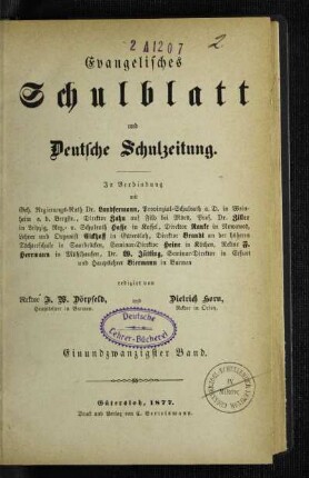 21: Evangelisches Schulblatt und deutsche Schulzeitung - 21.1877