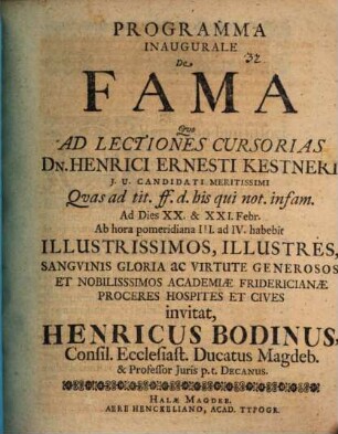 Progr. inaug. de fama