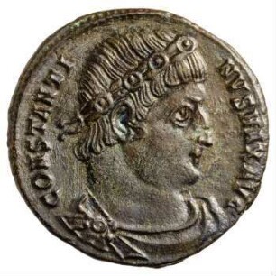 Münze, Follis, Aes 3, 329 - 330 n. Chr.