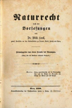 Naturrecht : nach den Vorlesungen
