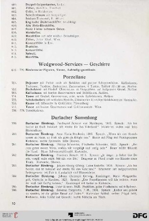 Wedgwood-Servizes – Geschirre (Nr. 616-725)