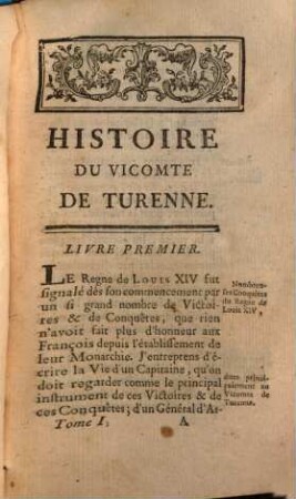 Histoire Du Vicomte De Turenne, 1