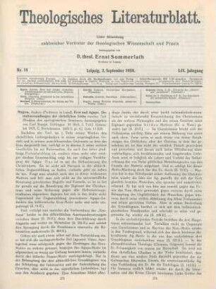 273-279 [Rezension] Nygren, Anders, Eros und Agape