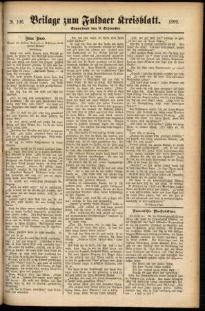 Zweite Ausgabe vom Samstag, den 09. September 1899.