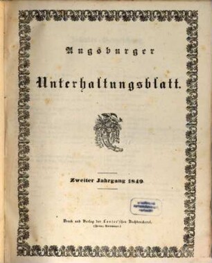 Augsburger Unterhaltungs-Blatt. 1849 = Jg. 2