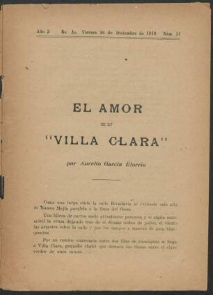 1919005100: El amor en "Villa Clara"