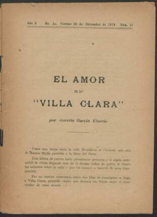 1919005100: El amor en "Villa Clara"