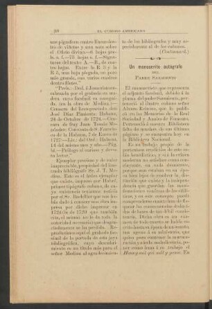 Un manuscrito autógrafo del Padre Sarmiento