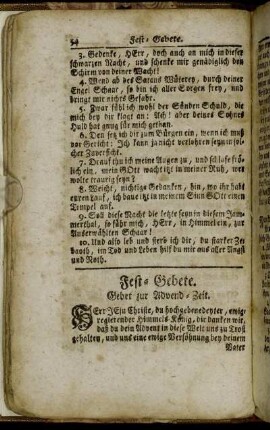 Gebet zur Abend-Zeit.- Gebet zur Herbst-Zeit.