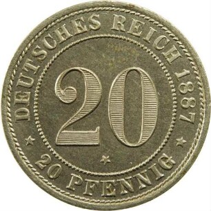 20 Pfennig mit dem Stern - eine von den ersten 50 Stück, der in der neuen Königlichen Münzstätte zu Muldenhütte geprägten Münzen