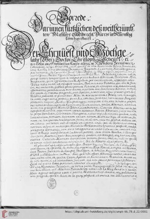 Familienchronik Albrecht Dürers in einer Abschrift