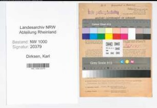 Entnazifizierung Karl Dirksen, geb. 01.10.1913 (Angest.)