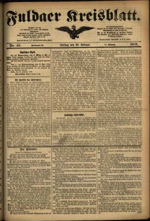 Ausgabe vom Freitag, den 26. Februar 1909.