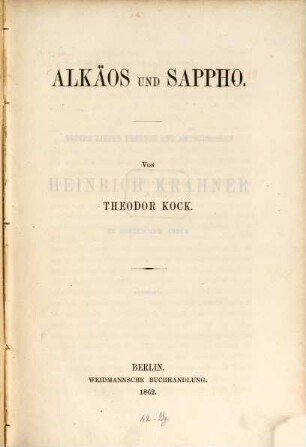 Alkäos und Sappho