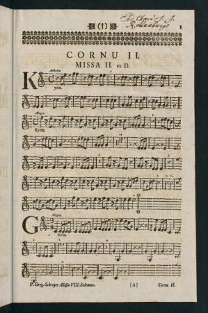 1-12, Cornu II. Missa II. ex D. - Missa IV. ex D.