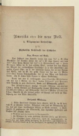 Amerika oder die neue Welt