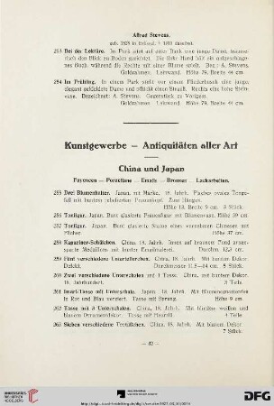 Kunstgewerbe – Antiquitäten aller Art (Nr. 255-338)