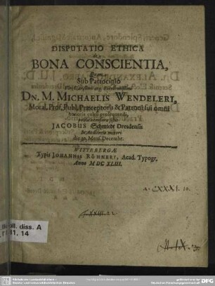 Disputatio ethica de bona conscientia