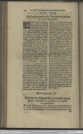 Tit. XIII. De Probationibus & Reprobationibus per testes expediendis