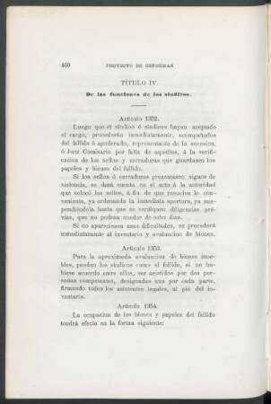 Título IV. - De las funciones de los síndicos.