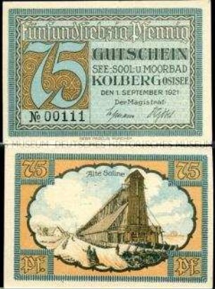 Kolberg, Notgeldserie, 75 Pfennig