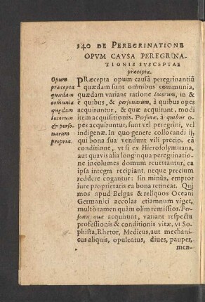 Opum Causa Peregrinationis Susceptae praecepta.