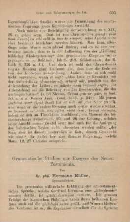 605-628 Grammatische Studien zur Exegese des Neuen Testaments