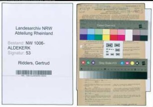 Entnazifizierung Gertrud Ridders , geb. 16.07.1922 (Buchhalter)