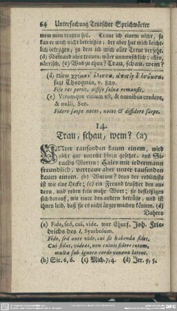 14. Trau, schau, wem?