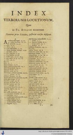 Index Verborum & Locutionum.