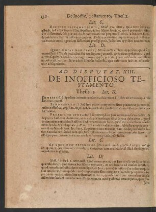 Ad Disputat. XIII. De Inofficioso Testamento