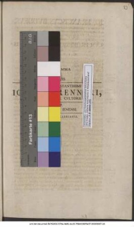 Programma in Exseqviis Ivvenis Praestantissimi Ioannis Renneri, Artis Medicae Cvltoris P. P. In Academia Ienensis