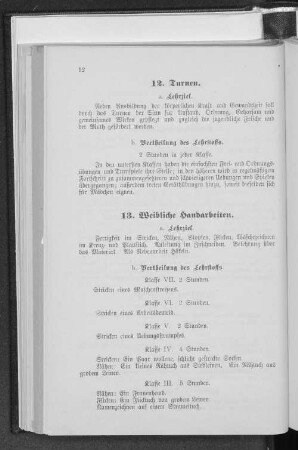 13. Weibliche Handarbeiten.