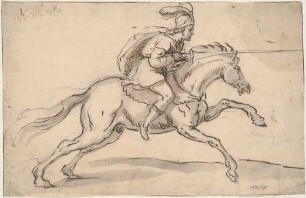 Reiter mit eingelegter Lanze