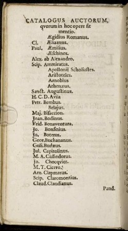 Catalogus Auctorum, quorum in hoc opere fit mentio.