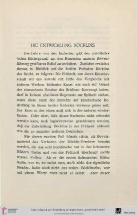 Die Entwicklung Böcklins