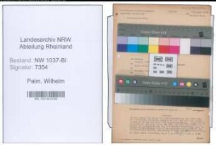 Entnazifizierung Wilhelm Palm , geb. 02.03.1903 (Techn.Angestellter)